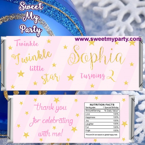 Twinkle Twinkle Little star candy bar wrappers,Twinkle Little Star birthday candy bar wrappers,(004)